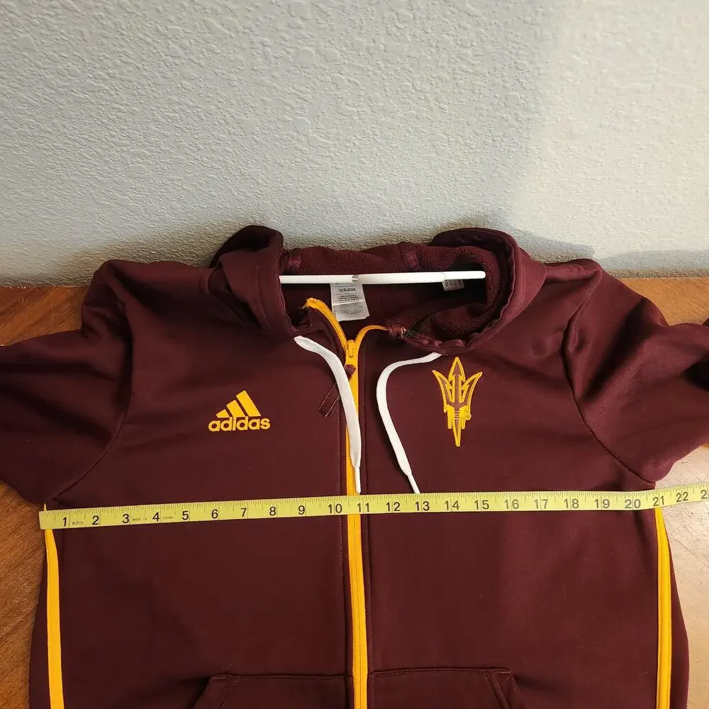 ASU Sun Devils Adidas Fleece Track Jacket Mens Medium